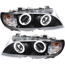 Set Di Fari Per BMW E46 Limo Touring Anno 01-05 CCFL Angel Eyes Bianchi