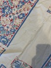 Vintage  White Cotton Tablecloth Blue Flowers 63”x50” — photo 4