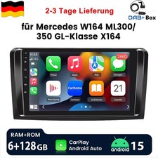 F&uuml;r Mercedes ML W164 9" 6+128G Autoradio Navigation BT GPS Apple Carplay 4G +DAB