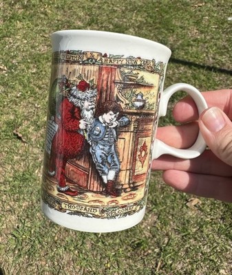 Vintage Dunoon Stoneware Coffee Mug  Christmas Cheer  Series Made In Scotland