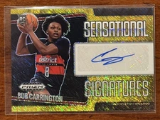 Bub Carrington 2024 Panini Prizm #BCW Gold Shimmer FOTL Sensational Auto RC /10