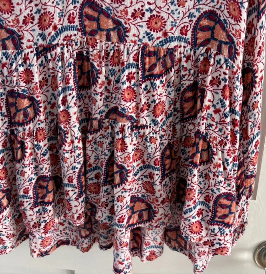 Lucky Brand, Peasant Top, Woman's Blouse, Shirt, Size XS/S, 3/4 Sleeve - Image 4 of 4