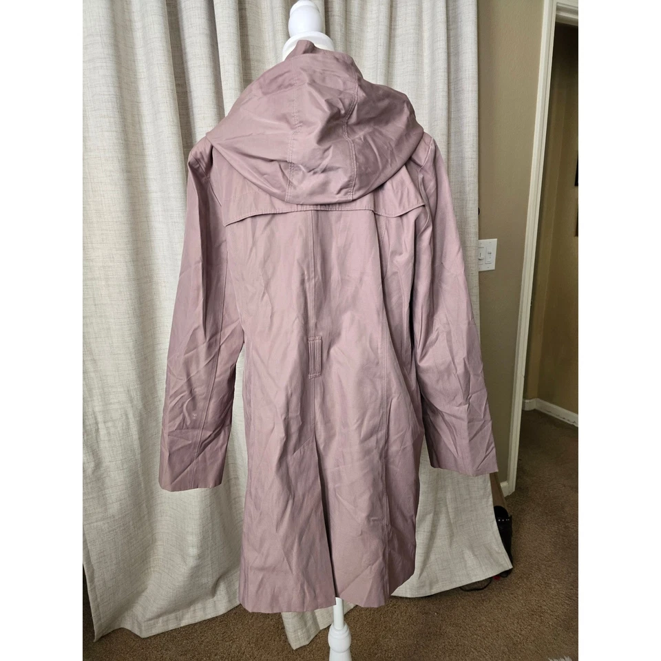 Abrigo chaqueta de lluvia para mujer London Fog Collection rosa malva púrpura talla L Foto 2 de 4