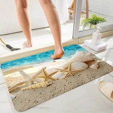 Non Slip Bath Rugs Sponge Foam for Bathroom,Durable Flannel Mat Bright 3D Pri...