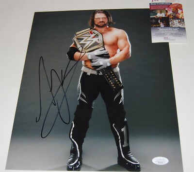 A.J STYLES signed (WWE SMACKDOWN) Wrestling 11X14 photo *WWE CHAMP* WON Hof #2 | eBay