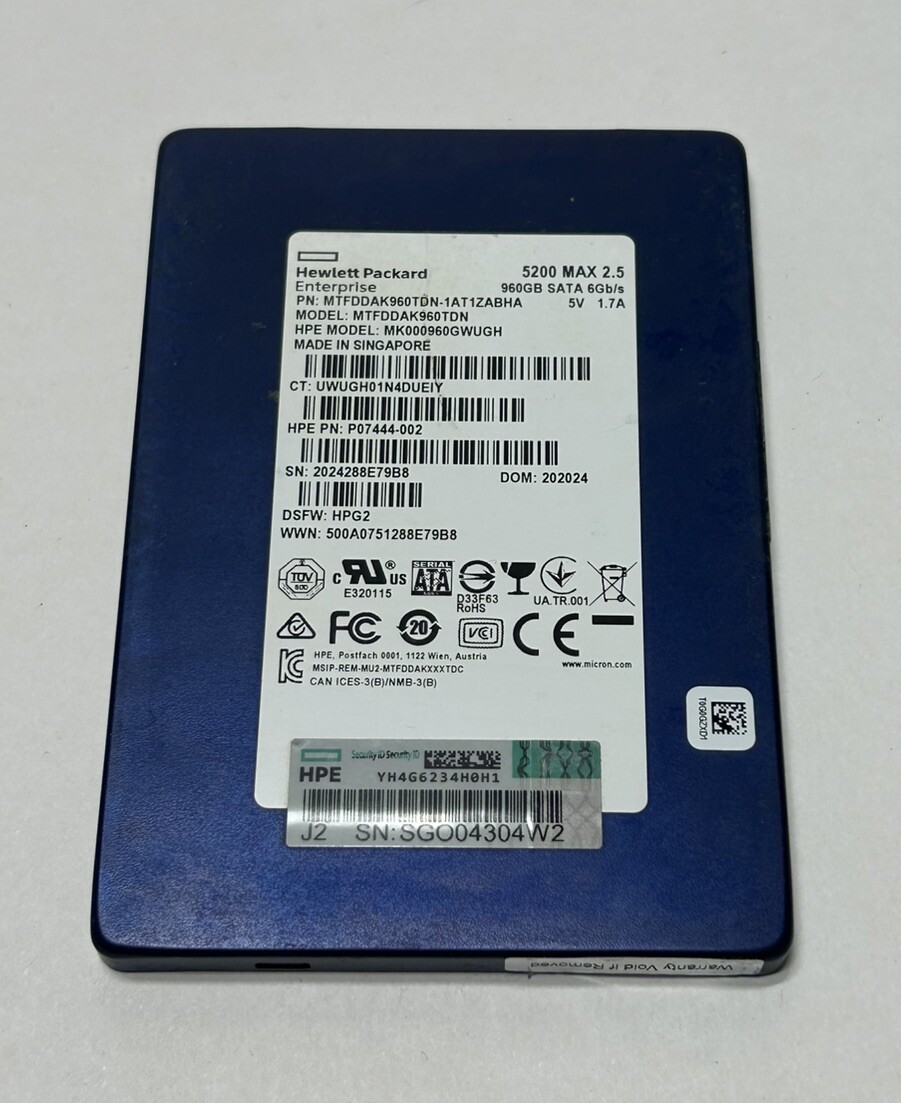 MTFDDAK960TDN Micron 5200 MAX 960GB SATA 6Gbps SSD Solid State Drive