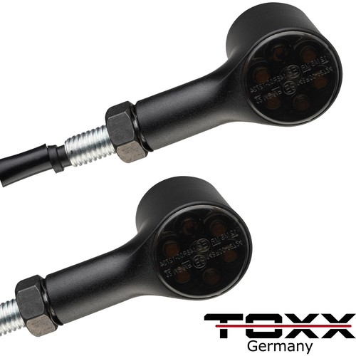 Toxx LED luz de estacionamiento intermitente + luz trasera intermitente Bull negro tintado moto conjunto - Imagen 7 de 11