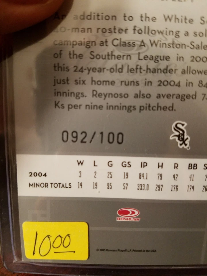 2005 Donruss Classics Significant Signatures Silver #204 Paulino Reynoso #92/100 - Image 3 of 4