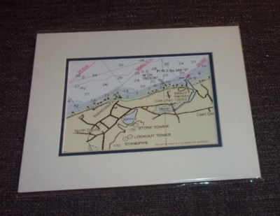 New England Impressions - Map Dennisport Massachusetts Matted Print New