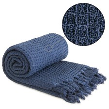 Throw Blanket for Sofas Bed Runner Honeycomb Waffle Soft Cotton Honeycomb