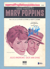 Signed DICK VAN DYKE Original Mary Poppins Supercalifragilis Sheet Music PSA/DNA