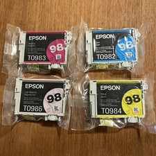 epson ink cartridges Lot Of 4 98 To983 To986 To984 To982 Light Magenta Cyan