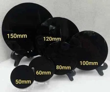 Black Obsidian Crystal Scrying Mirror Plate Crystal Divination Witchcraft Wicca