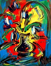 FLORAL FANTASY MODERN PAINTING  IMPRESSIONIST CANVAS ORIGINAL OIL CANVAS G55feGH