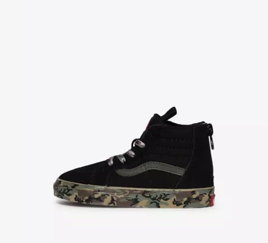 VANS Toddler Sk8-Hi Zip Camo Sidewall/Black Boys Skate Canvas