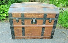 STEAMER TRUNK dome top CHEST furniture ADIRONDACK camp - FOR DELIVERY message me