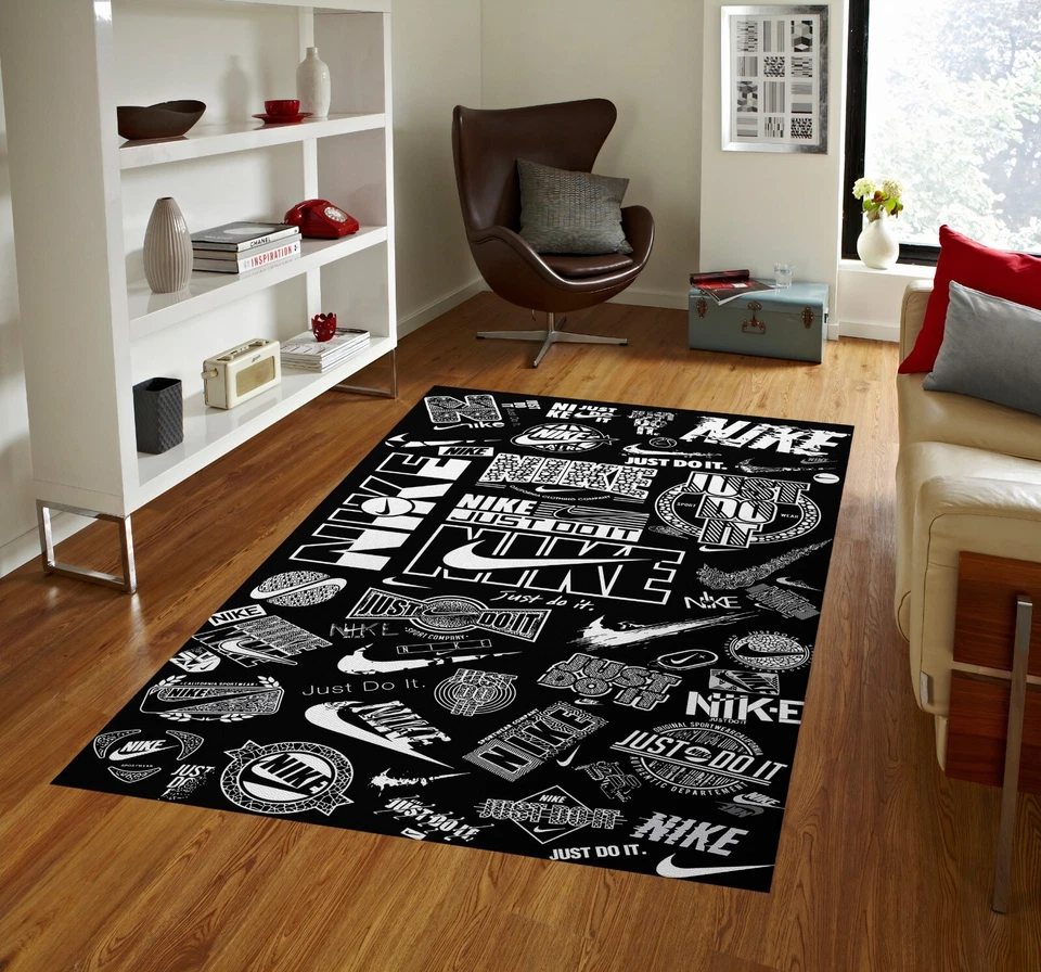 Sneaker rug, sneaker carpet, sneaker mat, hypebeast rug, black rug - Image 4 of 4