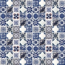 100 Off white/cobalt blue 4x4 Tiles Hand painted Talavera M xico Tile 001
