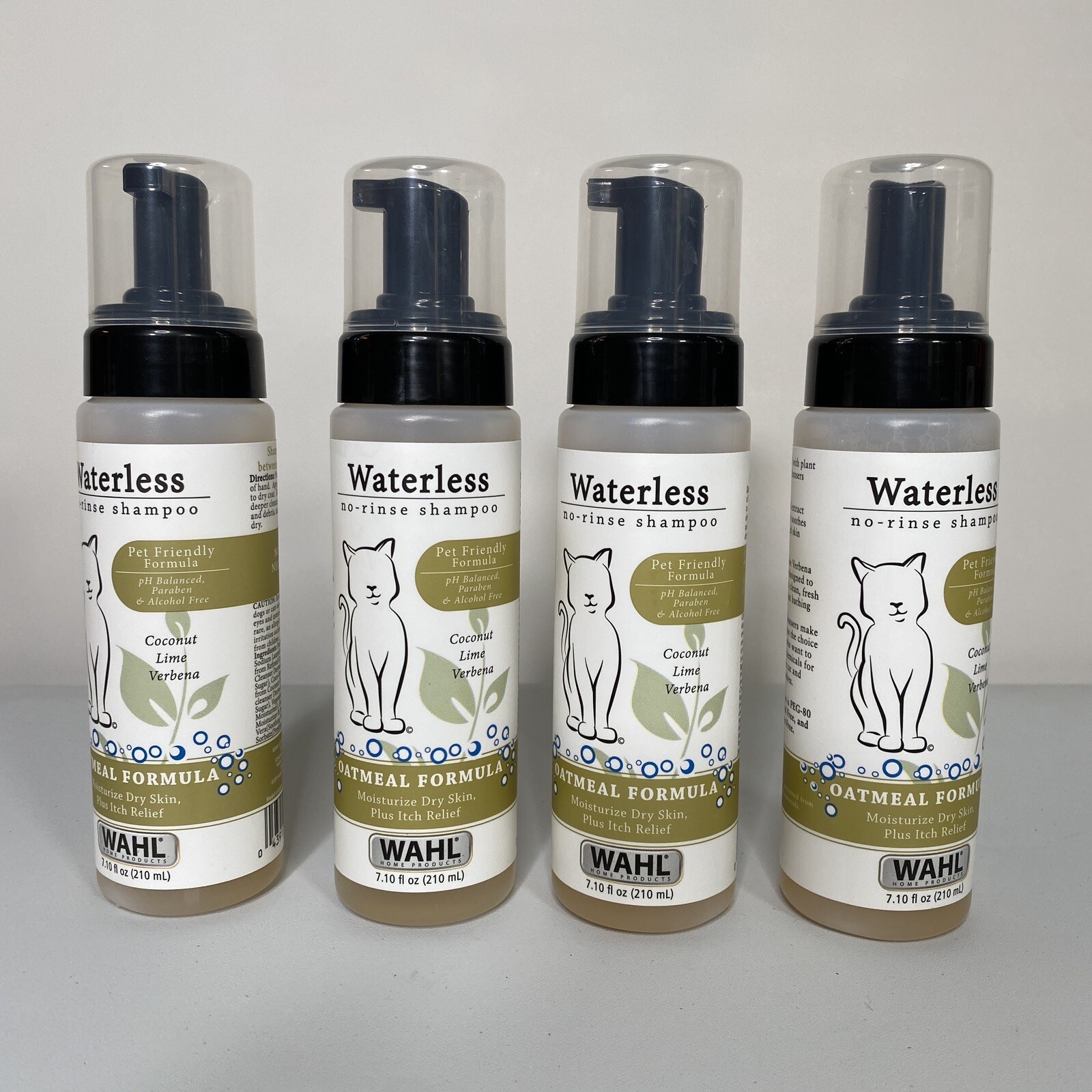 Wahl Waterless No Rinse Shampoo Dogs Cats Pets Set Of 4 Oatmeal Formula