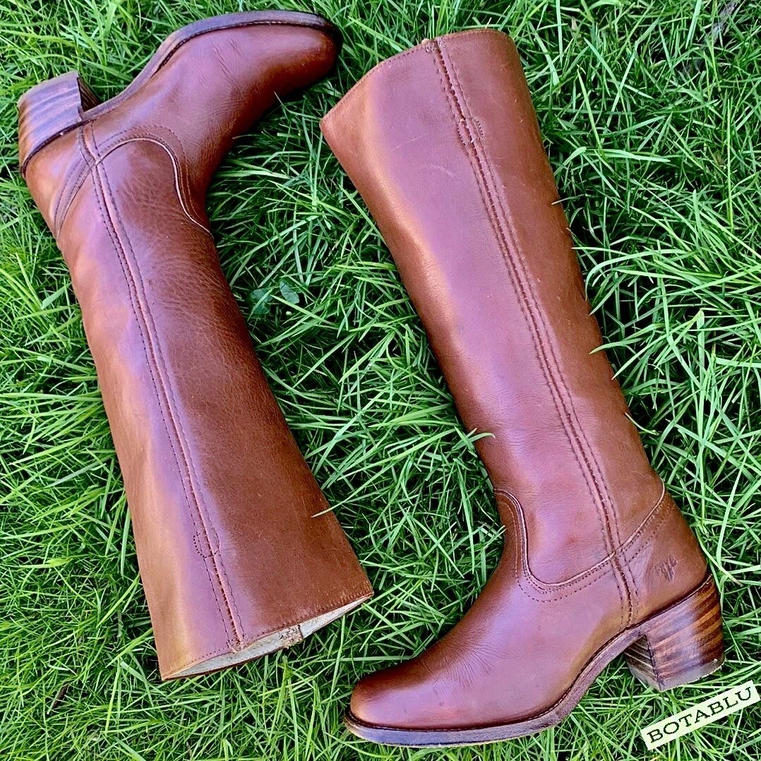 FRYE Brown Leather Boots/ Vintage Tall Boots / 70s 80s 90s 