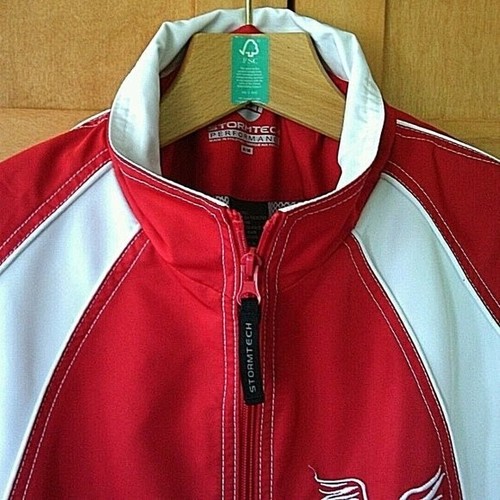 Windbreaker Soccer Jacket Football Coach Size Medium Red Zip Up Training Unisex - Picture 9 of 24