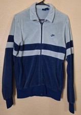 Vintage 1980  s Nike Full Zip Polyester Track Jacket Size Medium - Blue Tag