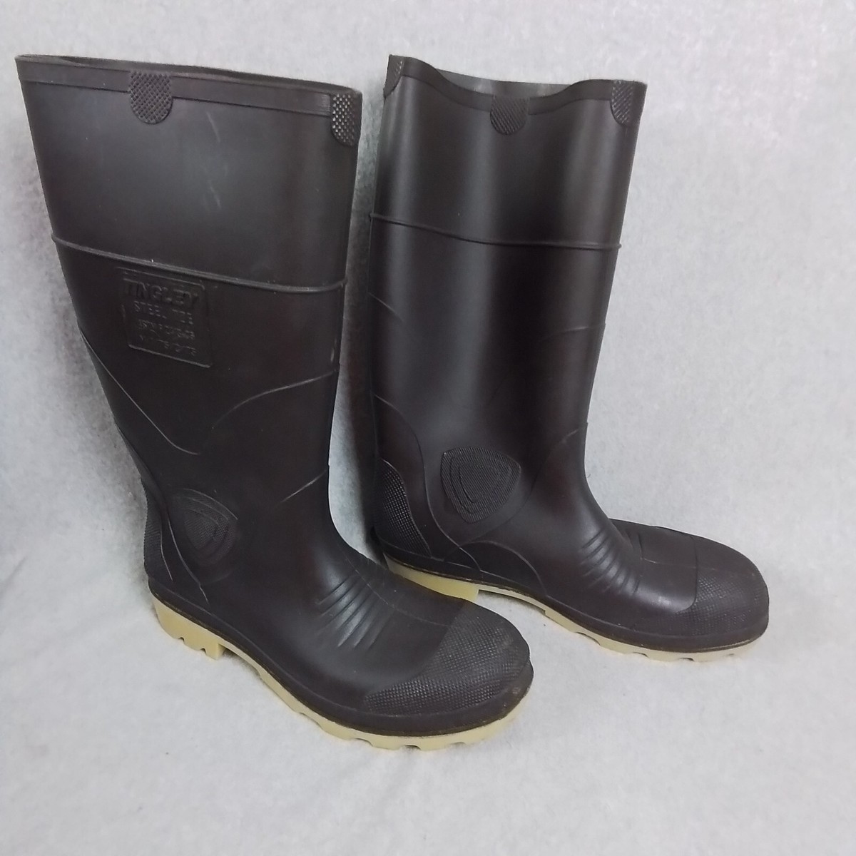 Tingley Steel Toe Men 10/Womens 12 Brown Rubber Boots ASTM F Tingley Steel Toe Men 10/Womens 12 Brown Rubber Boots ASTM F