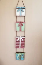 Rustic Distressed Metal Hanging Christmas Gifts Decoration almost 4' long 