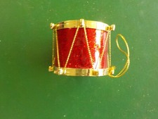 Gold  Red Drum Christmas Tree Ornament 1.75" tall  KM 3 