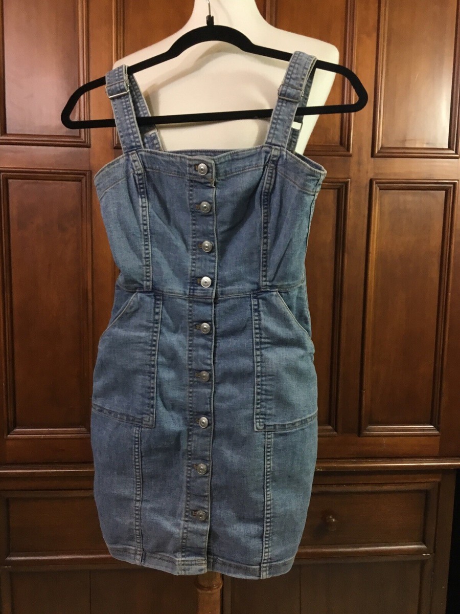 denim dress romper Puff Sleeve The classic denim construction pairs effortlessly with sneakers or sandals for a laid Glamaker Womens Denim Overalls Dress