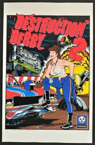 Destruction Derby II POSTER Video Game Rare Promo Artist Proof A/P Signed Coop - Photo 1/1