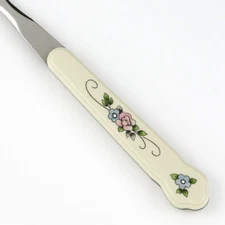 Pfaltzgraff TEA ROSE Stainless Taiwan Colored Handle Silverware Flatware CHOICE