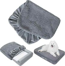 Dog Bed Covers 2 Pack Soft Plush Replacement Washable, Waterproof Dog Bed Liner