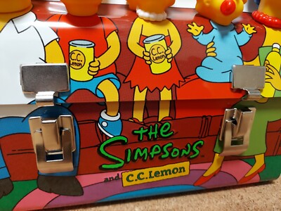 The Simpsons C.C. Lemon Dome Metal Lunch Box Homer Marge Bart Lisa