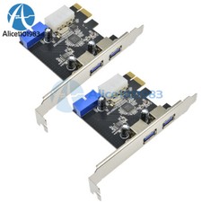2PCS 2 Port PCI Express USB 3.0 Front Panel 4-Pin  20 Pin Control Card Adapter