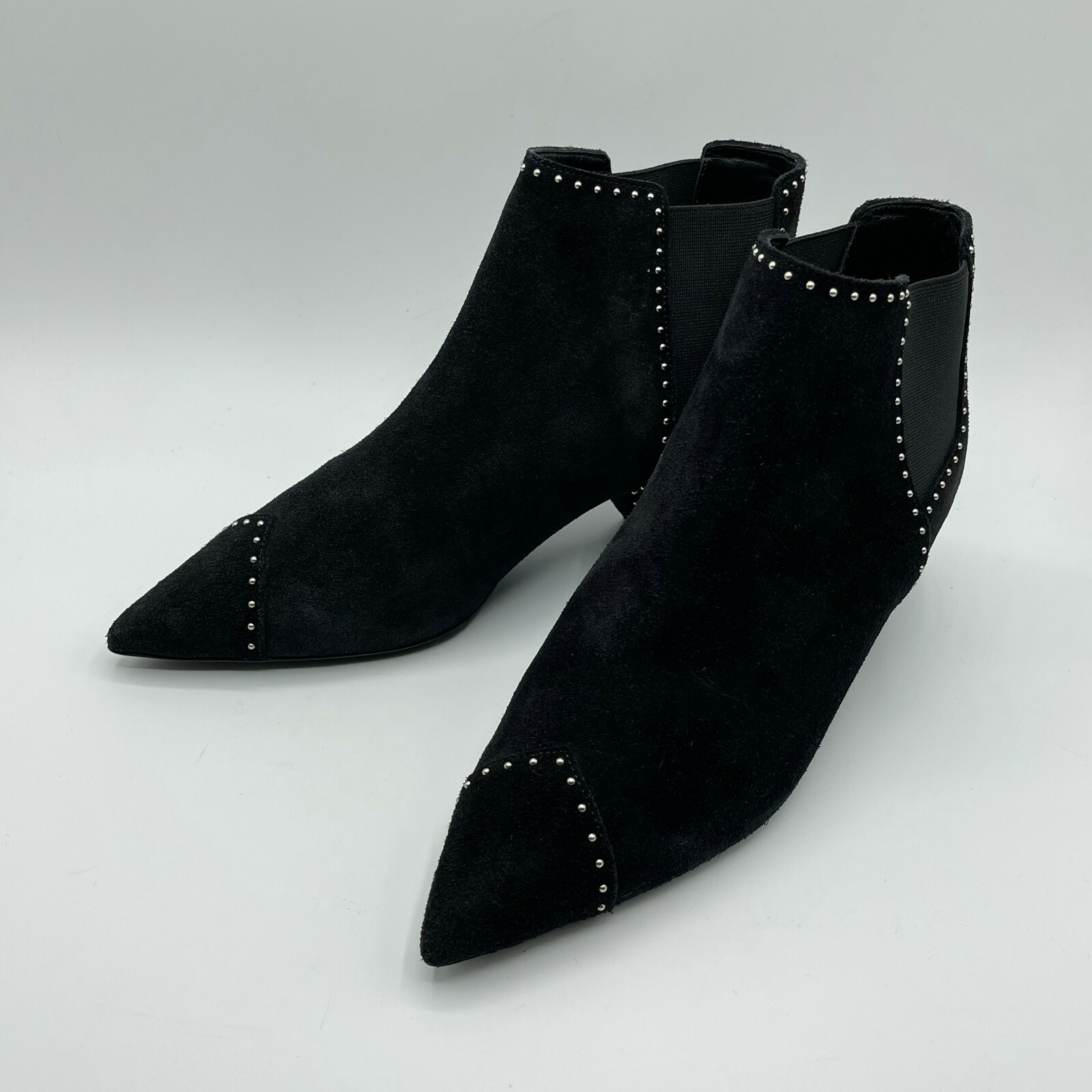 $1195 Saint Laurent Stivaletti donna pelle scamosciata nera borchie 36 US 6 532460 1000