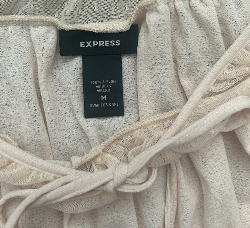 VTG Express Boho Cottage Milkmaid Peasant Blouse Babydoll Bell Sleeve Y2K Angel - Picture 9 of 14