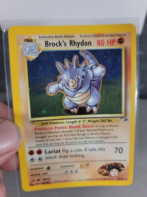 brock's rhydon pokemon card value Brock's Rhydon - 2/132 - Holo - Unlimited - Rare Holo - Gym Heroes Pokmon Card Value & Price History