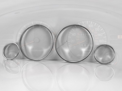 For Mitsubishi Eclipse 2G 95-99 Polished Aluminium Trim Rings Instrument Cluster - Picture 2 of 12