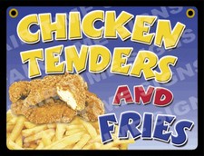 CHICKEN  FRIES 2 Concession Sign - Trailer, Restaurant 12" x 17" PVC