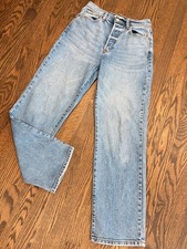 Cello Women's High Rise Straight Leg Light Wash Jeans Cotton Size 5