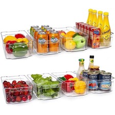 Sindcom 4 Pack Stackable Bottle Holder Storage Rack, Plastic Water Bottle Organi