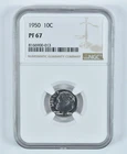1950 Roosevelt Dime PF67 NGC Brown Label