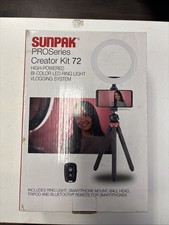 Sunpak PROSeries Creator Kit 72 Bi-color LED Ring Light Vlogging - Black