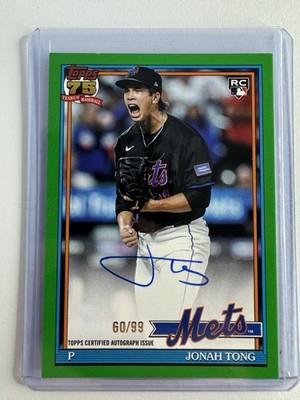 Jonah Tong 2026 Topps Series 2 Green /99 1991 On Card Auto 91B2-JT