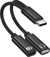 USB C Splitter 2 in 1 Samsung Headphone Charger Adapter 60W