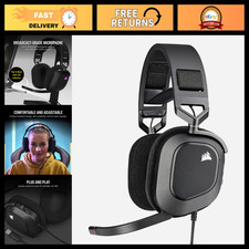 RGB Wired Gaming Headset for PC - Immersive Sound, Comfortable Fit, Black