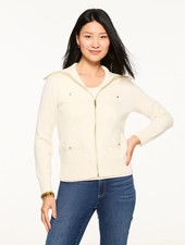 Full-Zip Cardigan Jacket, color IVORY at Talbots, NWT 139, All size