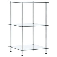 Vidaxl Regal Mit 3 Ablagen Transparent 40X40X67 Cm Hartglas Neu