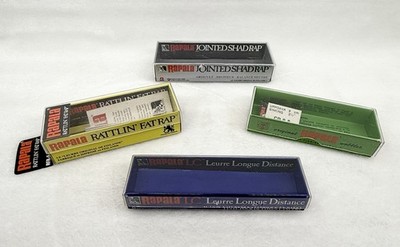 Rapala Set of 4 Empty Lure Boxes - JSR07 YP + RFR-5 G + CD-9 S + LC10 RC